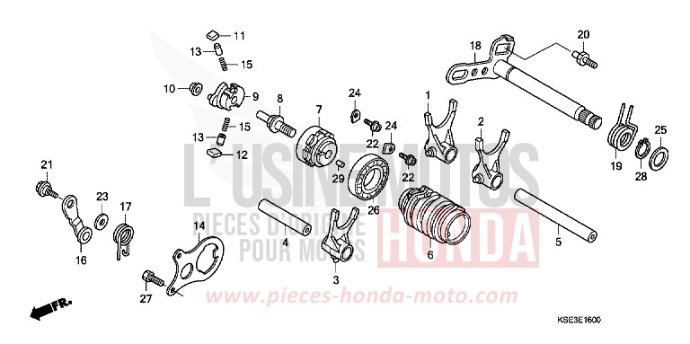 SCHALTTROMMEL von CRF150R "Big Wheels" EXTREME RED (R292) von 2007